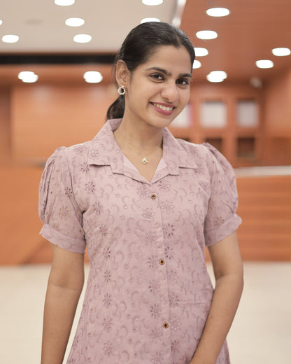 Hakoba Cotton A-Line Frock – R515 (Pre Order)