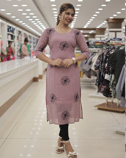 Women's Slitted Kurti with Embroidery -G321