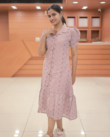 Hakoba Cotton A-Line Frock – R515 (Pre Order)