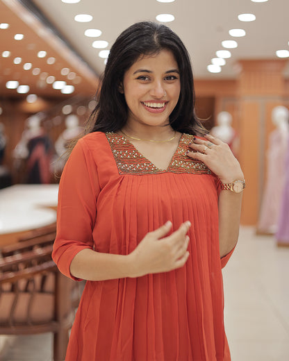 Women's Handworked Aline Kurti -R473