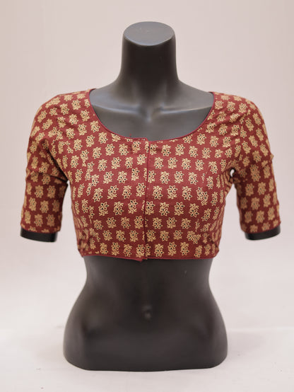 Ready to Wear Cotton Ajrak Printed Blouse -G307