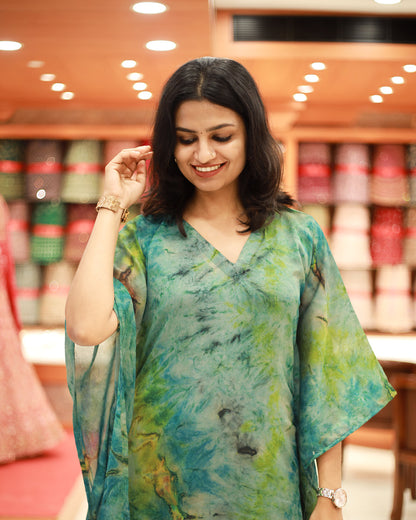 Women's  Tie and die Caftan Kurthi - 1256