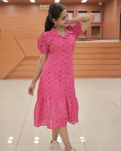 Hakoba Cotton A-Line Frock – R515 (Pre Order)