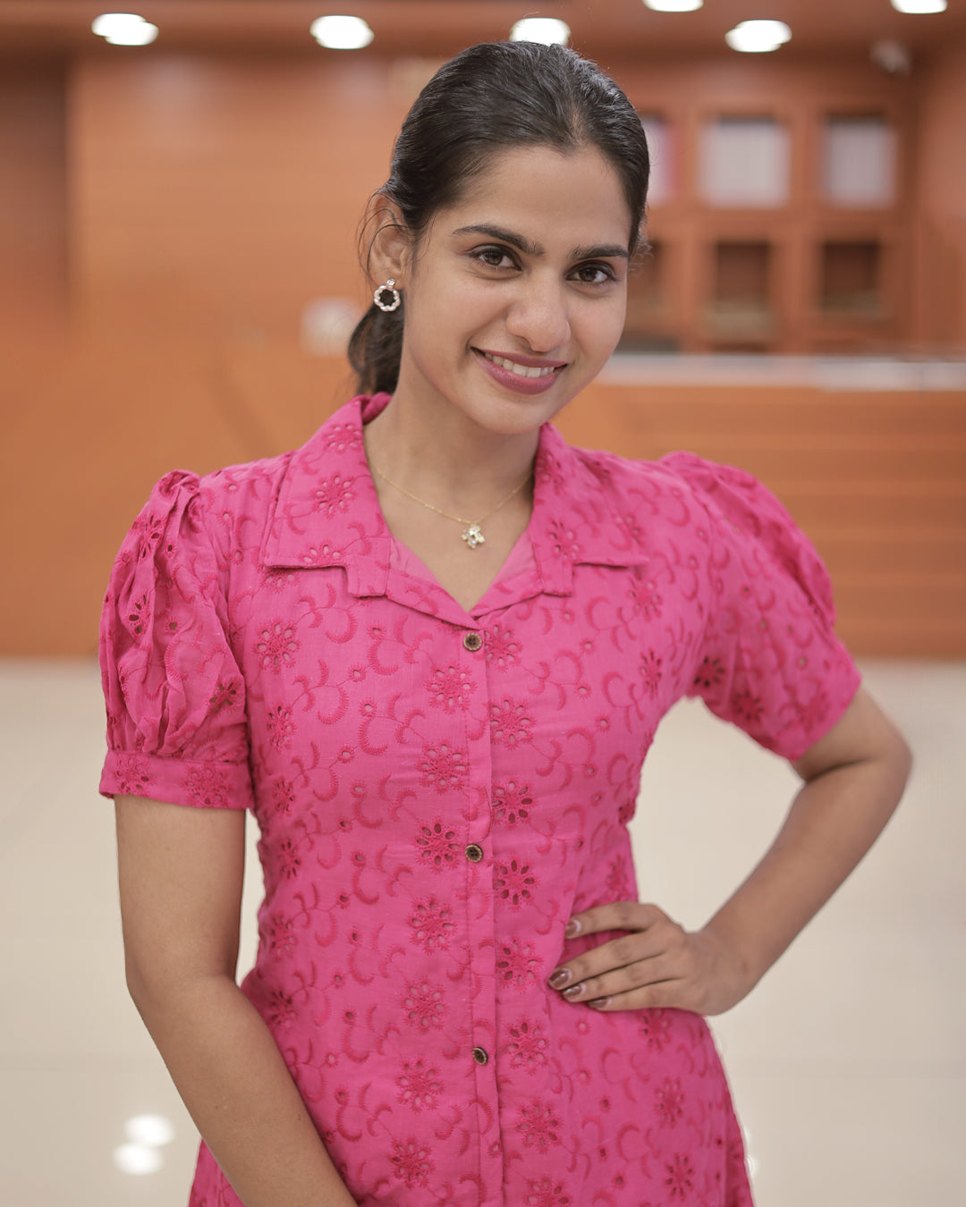 Hakoba Cotton A-Line Frock – R515 (Pre Order)