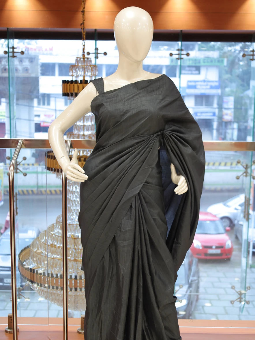 Plain Vichitra Silk Saree - 1134