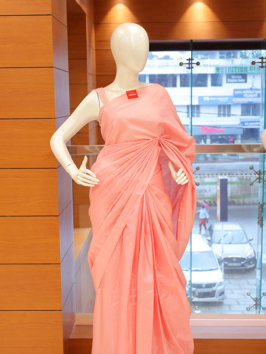 Plain Vichitra Silk Saree - 1134