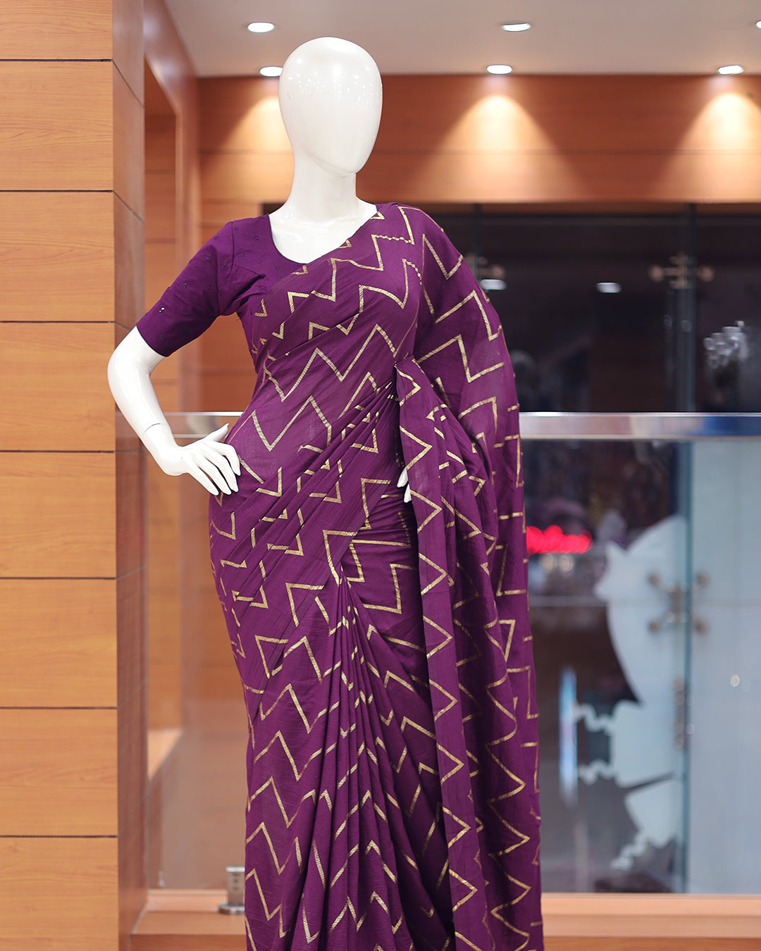 Vichitra Silk Sarees with Golden Stripes - G217