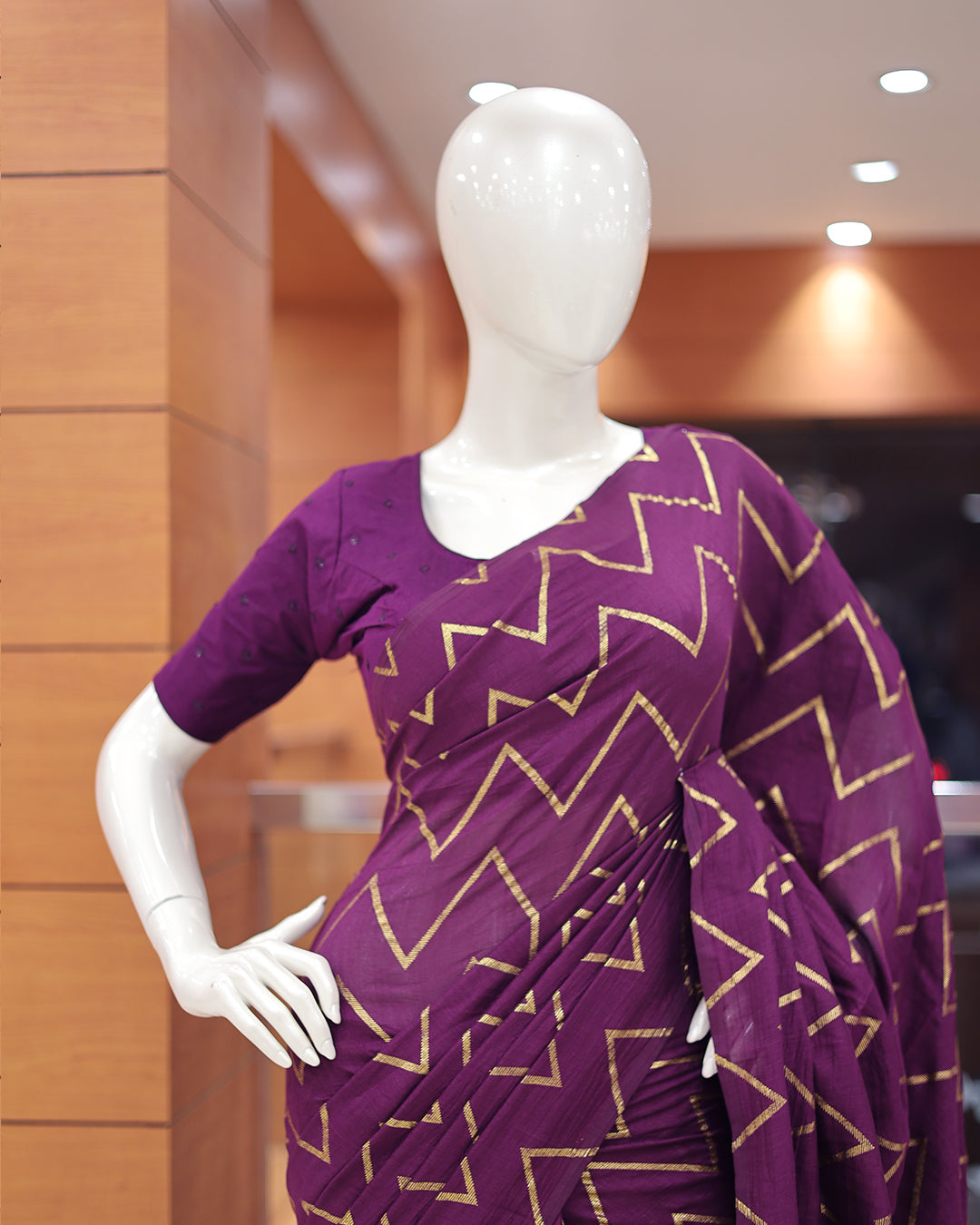 Vichitra Silk Sarees with Golden Stripes - G217