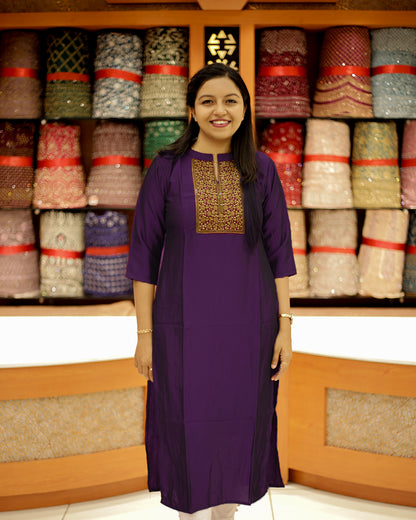 Women's Slited Kurthi- 1245