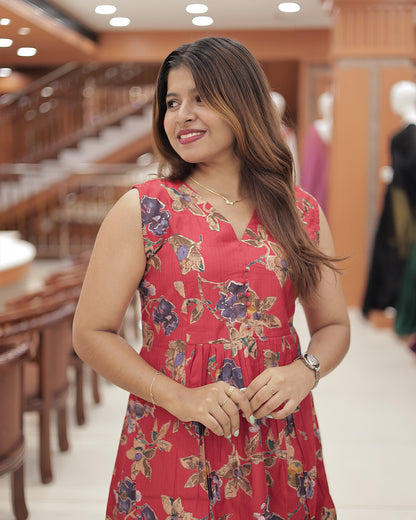 Vertical Fabric A-Line Kurti for Women – R500