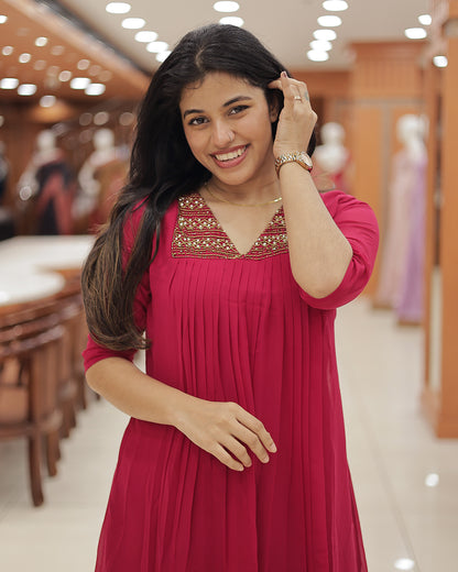 Women's Handworked Aline Kurti -R473