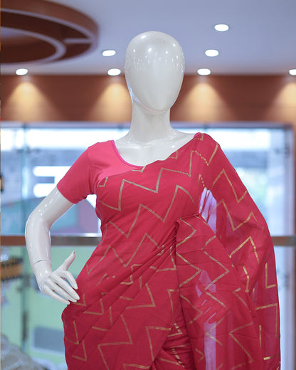 Vichitra Silk Sarees with Golden Stripes - G217