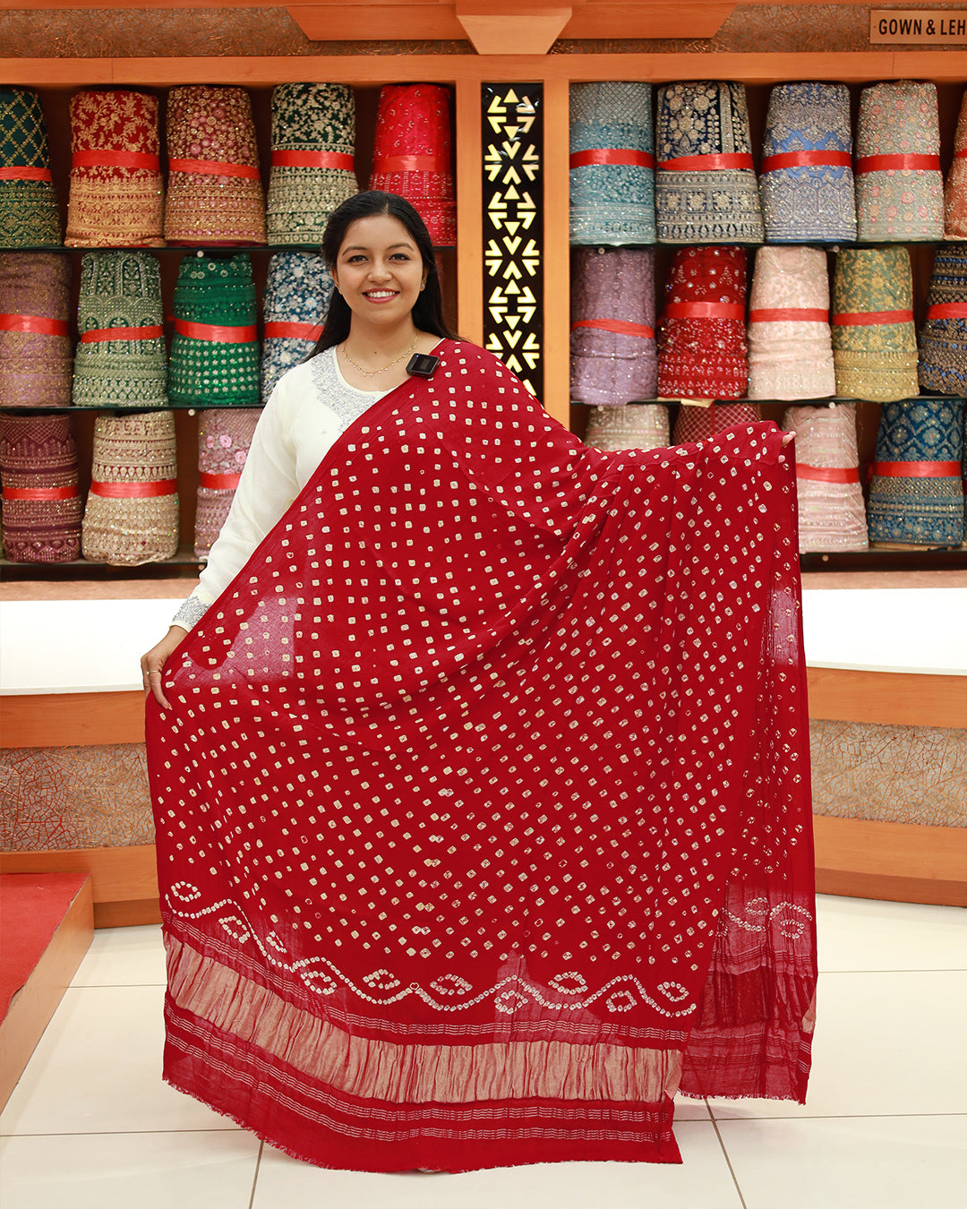 Women's Hand Bandini Dupatta - 1253