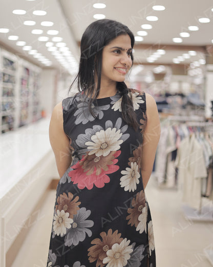 Womens Floral Print A-Line Co-ord Set – R516