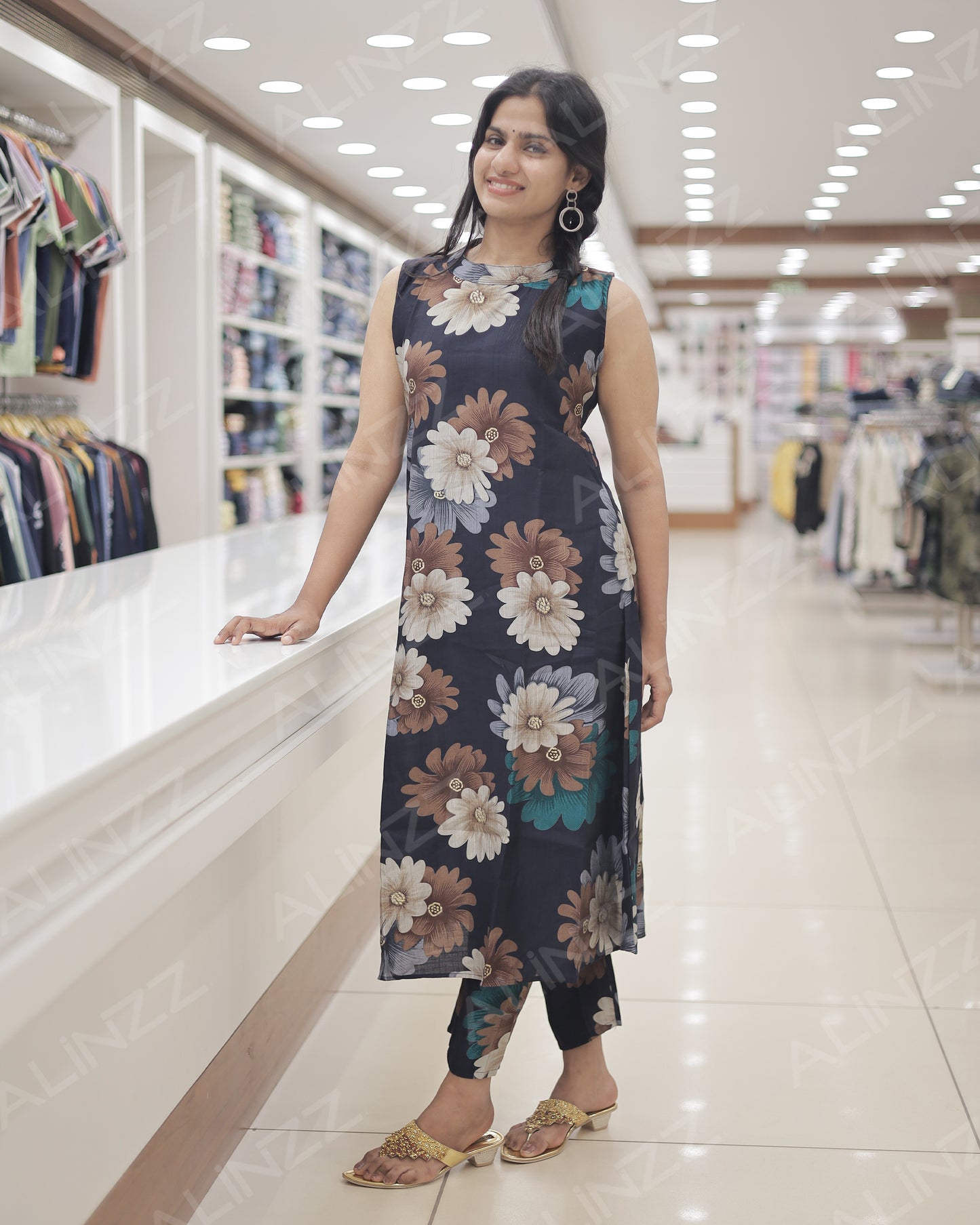 Womens Floral Print A-Line Co-ord Set – R516