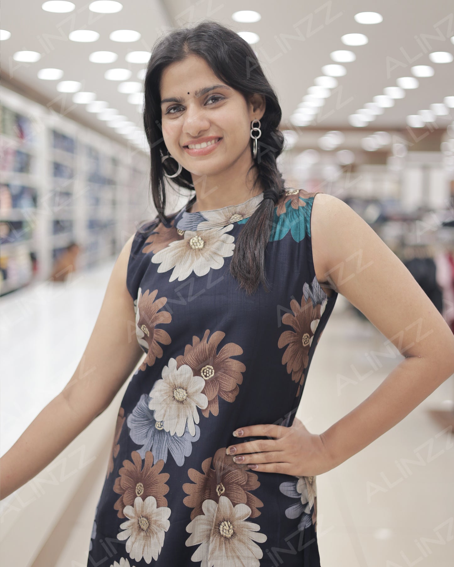 Womens Floral Print A-Line Co-ord Set – R516