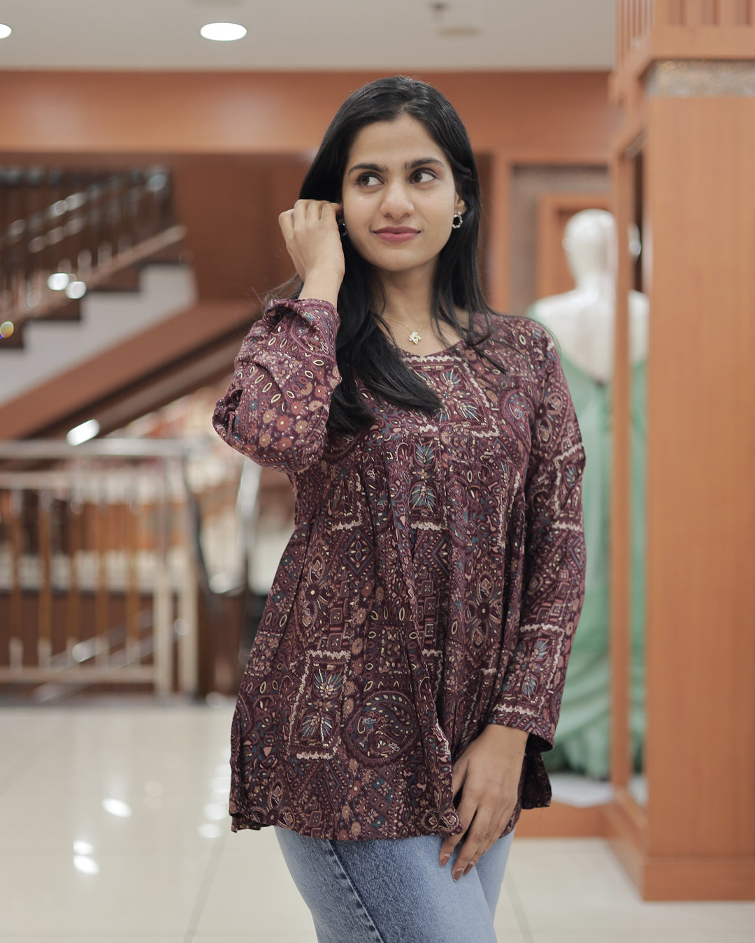 Womens Rayon Aliya Cut Short Kurthi- R528