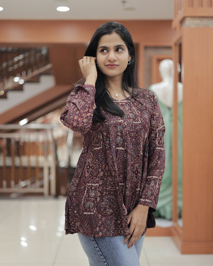 Womens Rayon Aliya Cut Short Kurthi- R528