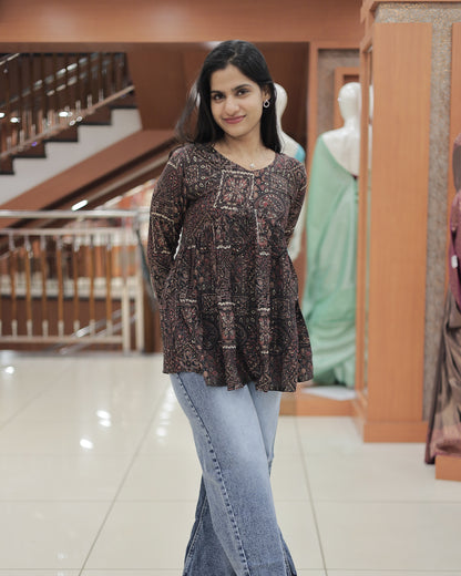 Womens Rayon Aliya Cut Short Kurthi- R528