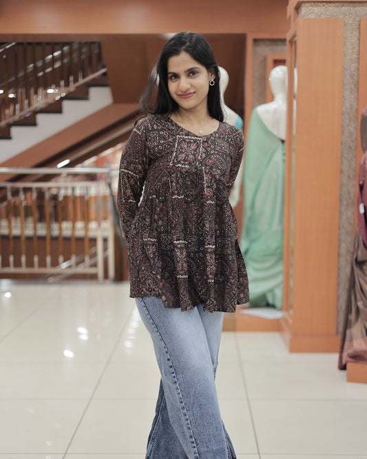 Womens Rayon Aliya Cut Short Kurthi- R528