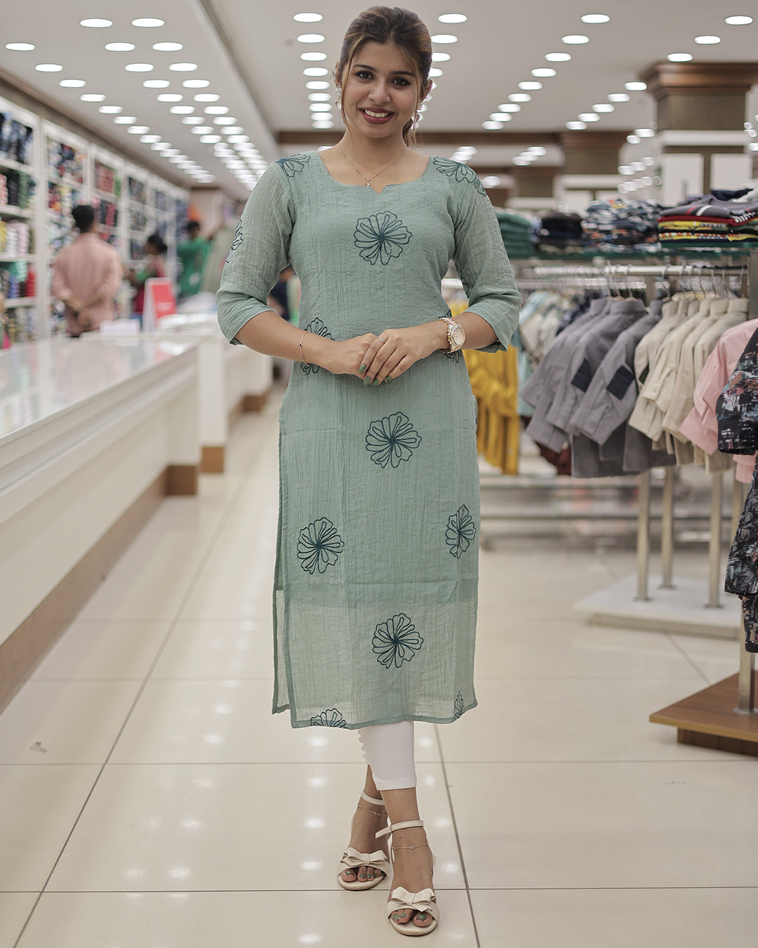 Women's Slitted Kurti with Embroidery -G321