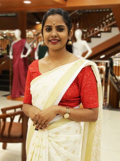 Womens Onam Special kerala set saree -G314/1298/ESR114