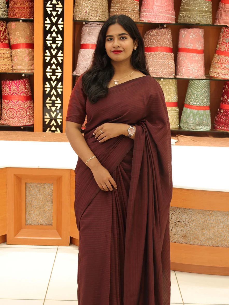 Vichitra Silk Saree with Stripes - 1138