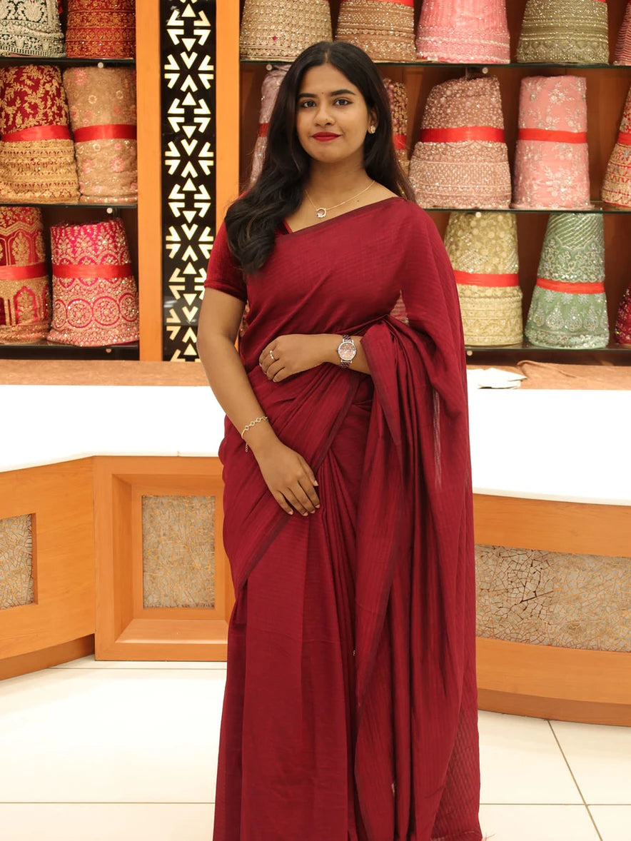 Vichitra Silk Saree with Stripes - 1138