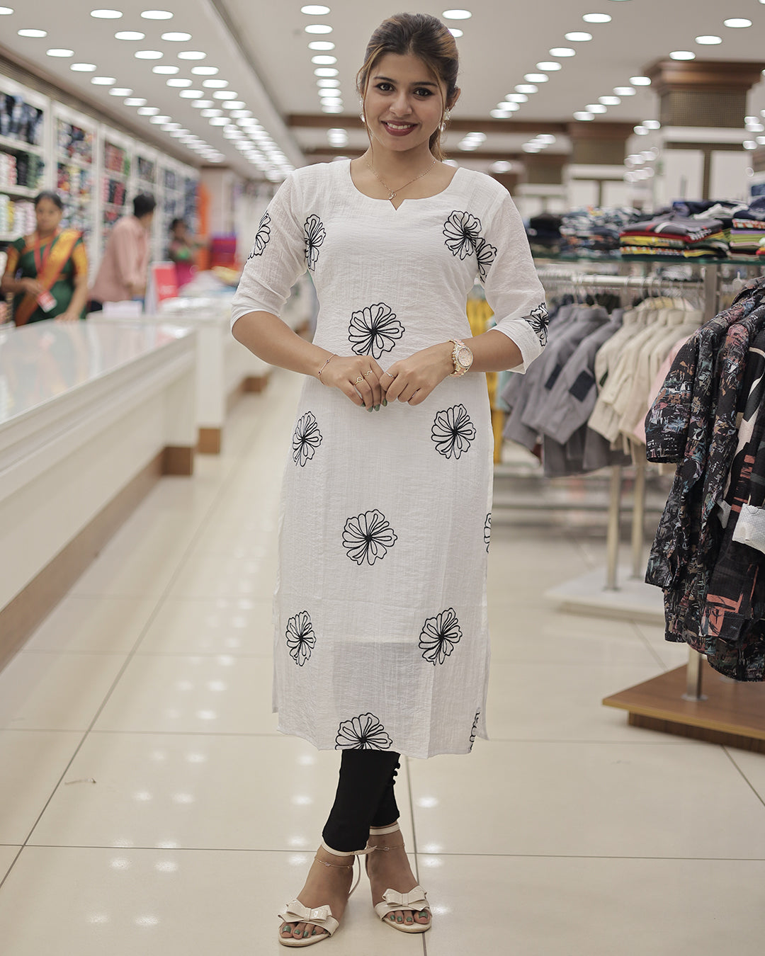 Women's Slitted Kurti with Embroidery -G321