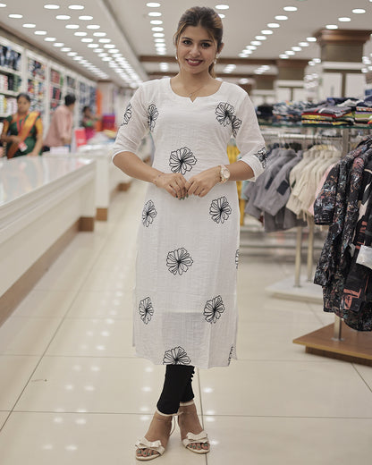 Women's Slitted Kurti with Embroidery -G321