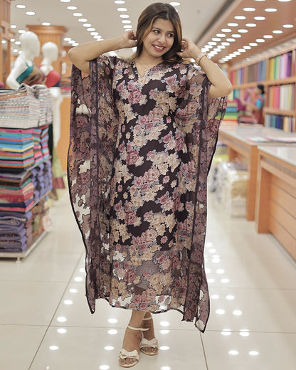 Elegant Floral Brazzo Caftan for Women - G318