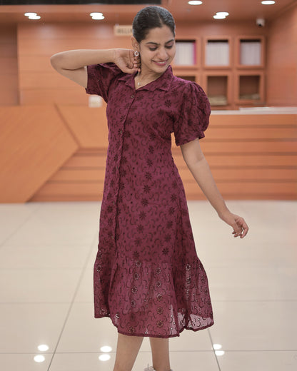 Hakoba Cotton A-Line Frock – R515 (Pre Order)